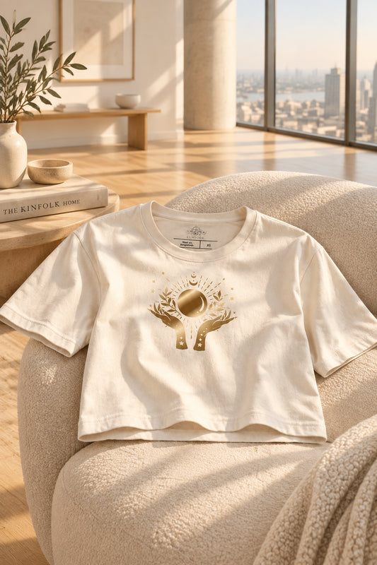 T-shirt court Mains de l’oracle dorées