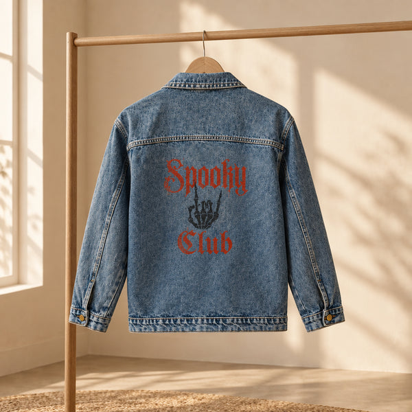 Veste en jean oversize Spooky Club — Cercle des squelettes