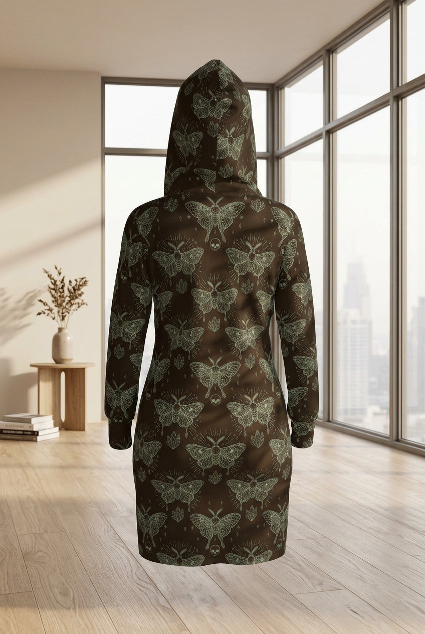 Night Moth Hoodie Dress
