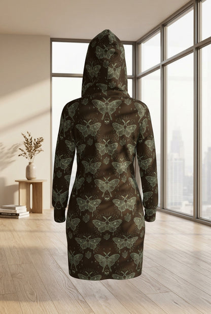 Night Moth Hoodie Dress