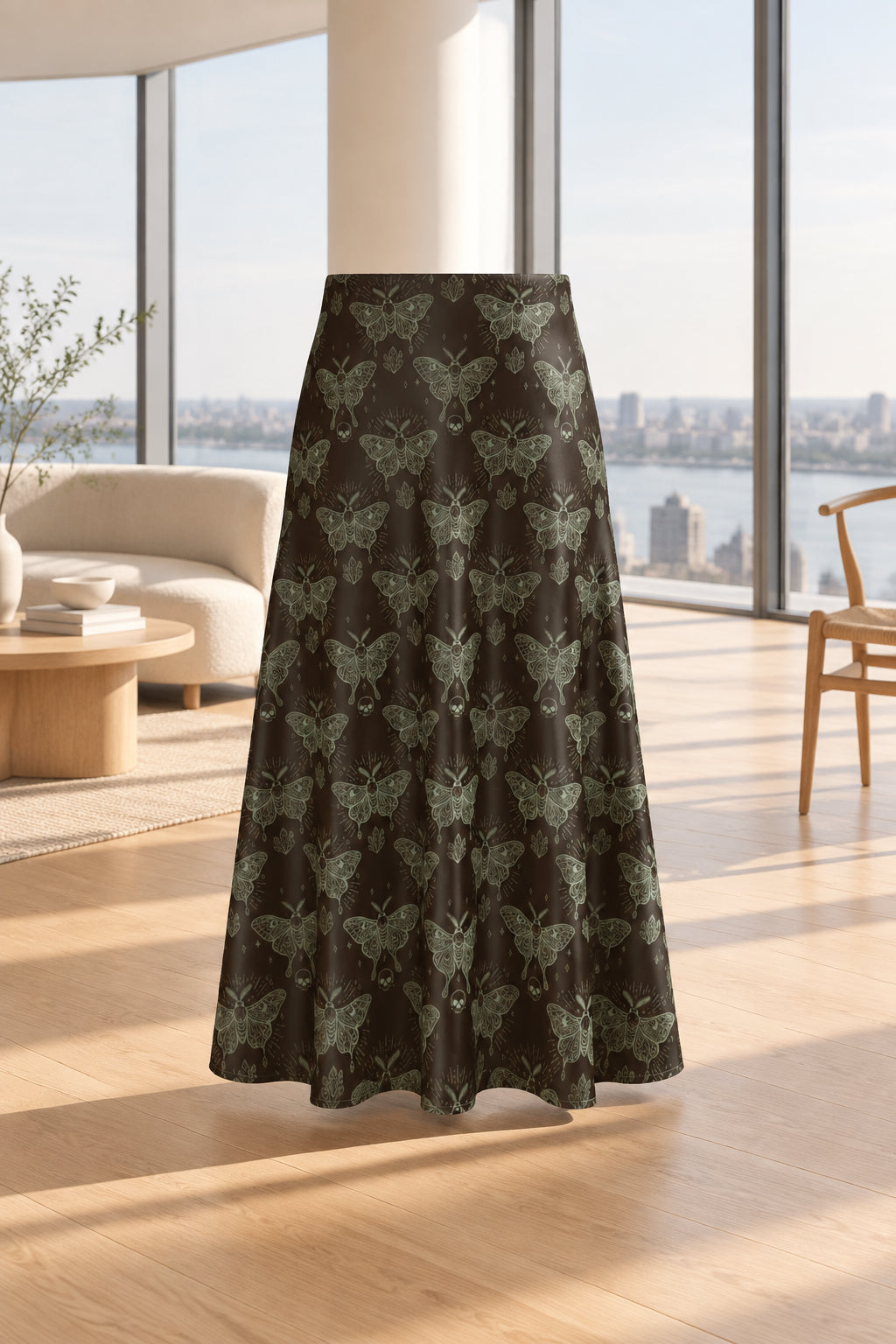 Jupe midi Papillon de nuit