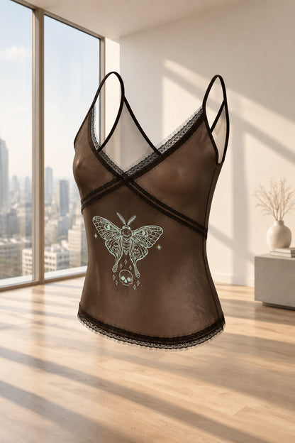 Camisole Papillon sépia